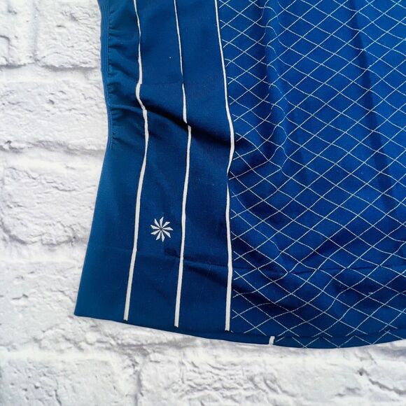 Athleta Finish Fast Line Tee Women's Medium Dark Blue/White Short Sleeve‎ Shirt - Picture 6 of 9